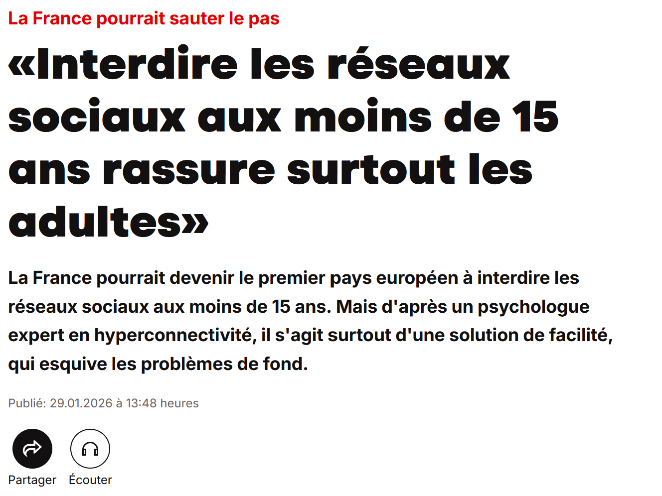 Blick janvier 2026 interdiction réseaux sociaux